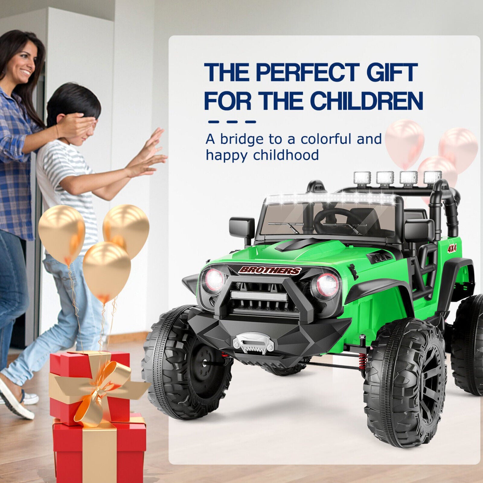 24V 2-Seater Kids Ride-On Truck Car with 2×200W Motors, Remote Control, LED Lights, and 3 Speeds Trend Times 5
