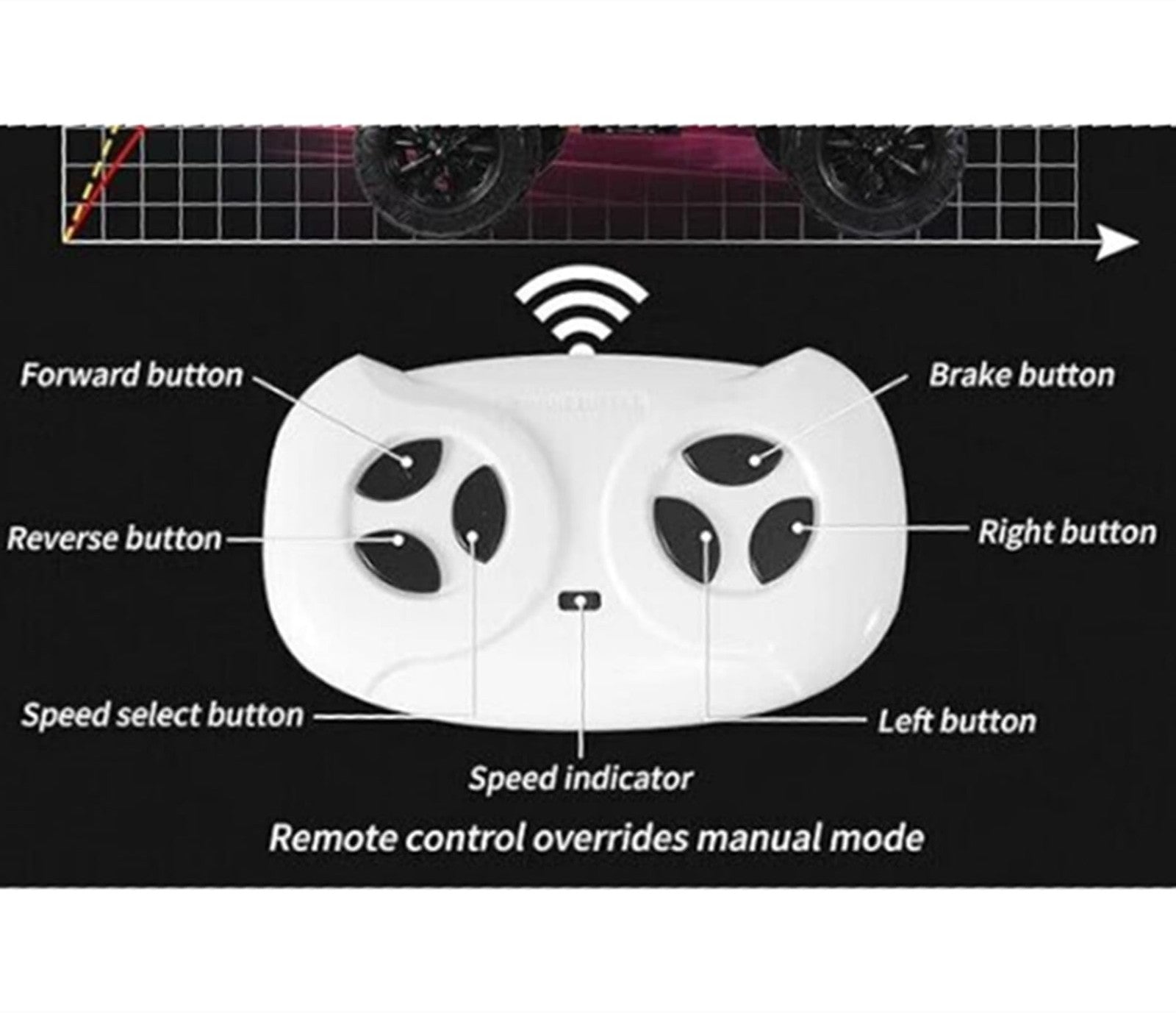 2.4G Bluetooth Remote Control Electric Riding Toy Car for Children Trend Times 3