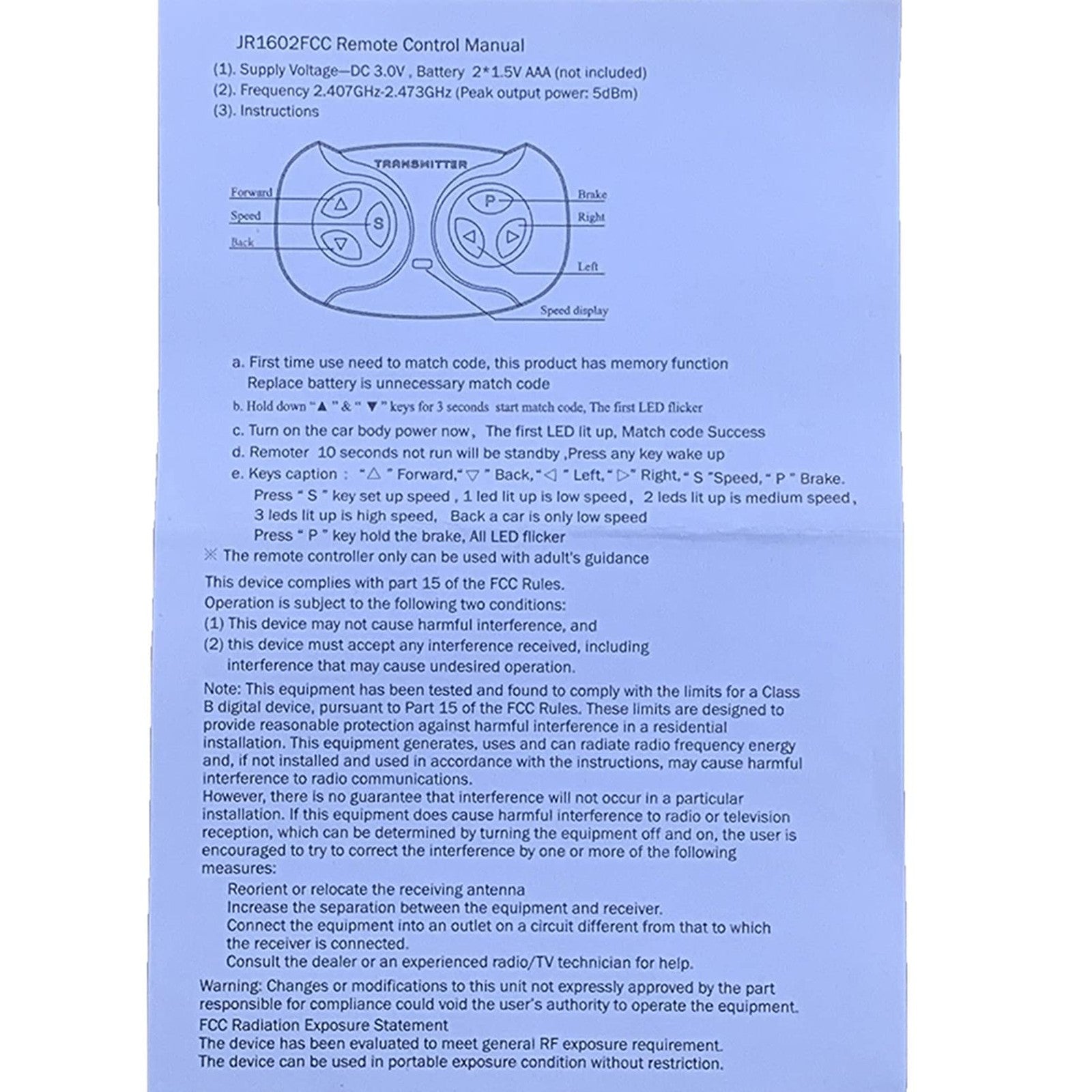 2.4G Bluetooth Remote Control Transmitter for Children's Electric Riding Toy Car Replacement Trend Times 5