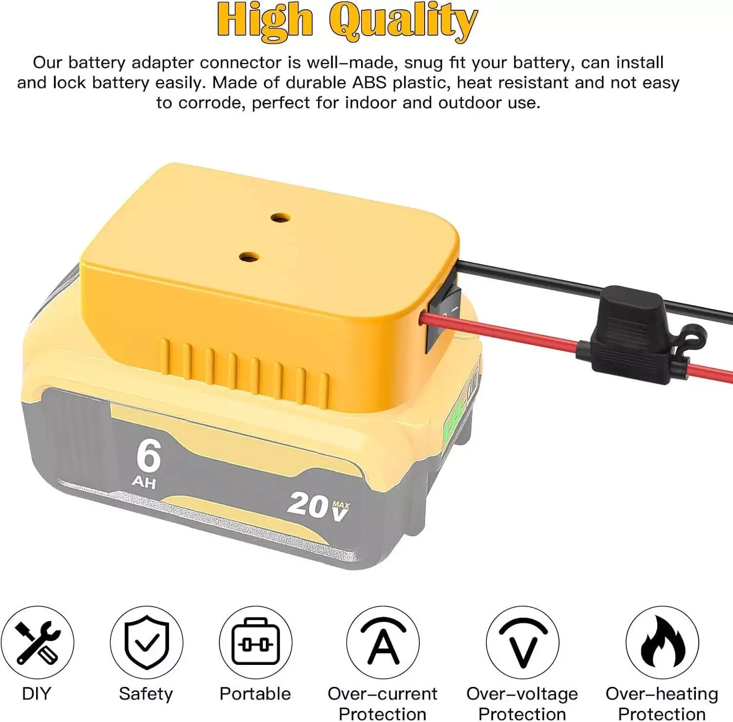 2-4 Pack Power Wheel Adapter Kit Compatible with 18V 20V Dewalt Battery Converter Trend Times 2