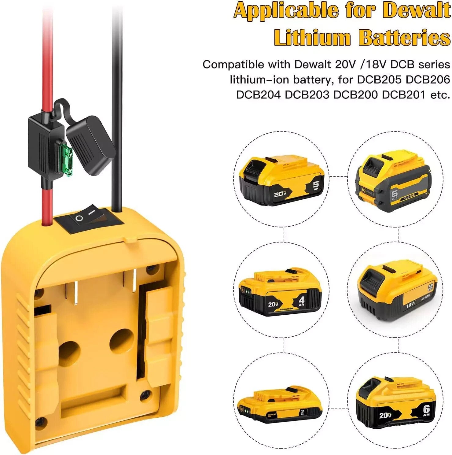 2-4 Pack Power Wheel Adapter Kit Compatible with 18V 20V Dewalt Battery Converter Trend Times 4