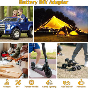 2-4 Pack Power Wheel Adapter Kit Compatible with 18V 20V Dewalt Battery Converter Trend Times 7