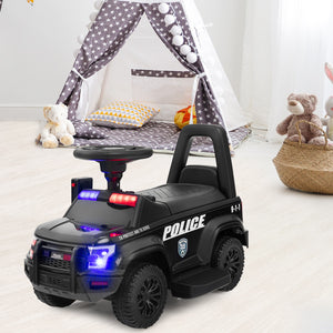 2-in-1 6V Kids Ride-On Police Push Car with Megaphone and Siren, Black Trend Times 3