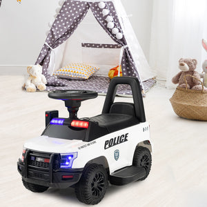 2-in-1 6V Kids Ride-On Police Car and Toddler Push Car with Megaphone, Siren, and Music Trend Times 3