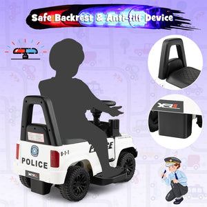 2-in-1 6V Kids Ride-On Police Car and Toddler Push Car with Megaphone, Siren, and Music Trend Times 7