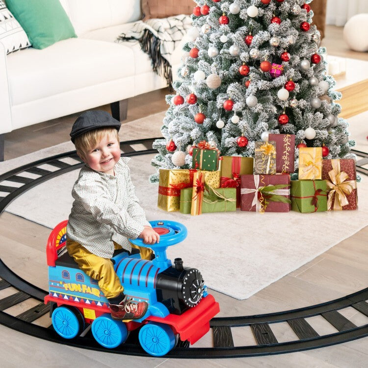 Electric 6V Battery-Powered Kids Ride-On Train Car Toy with Durable Wheels Trend Times 1