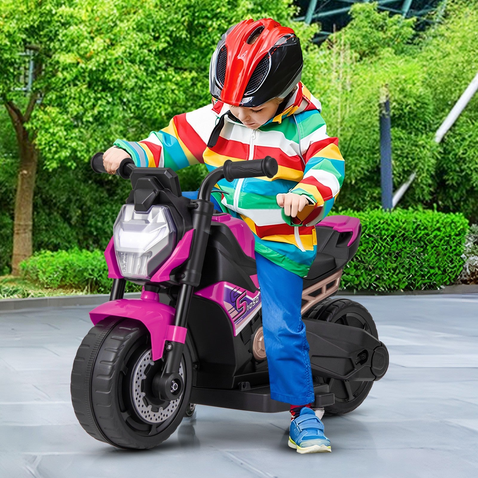 2-in-1 Kids Electric Motorcycle with Detachable Training Wheels, Headlight, and Horn Trend Times 2