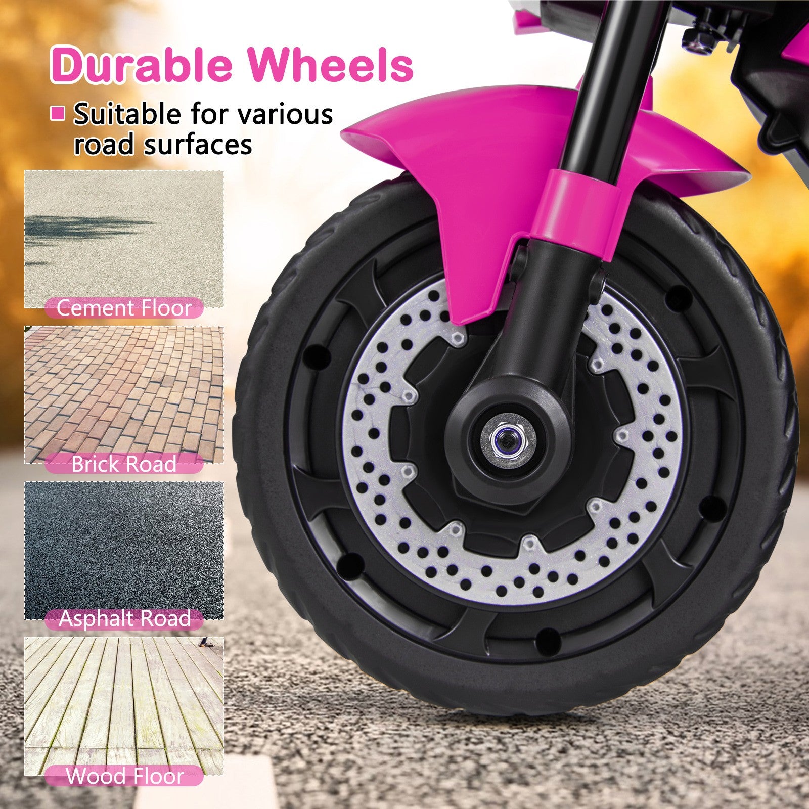 2-in-1 Kids Electric Motorcycle with Detachable Training Wheels, Headlight, and Horn Trend Times 8