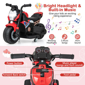 2-in-1 Kids Electric Motorcycle with Detachable Training Wheels, Headlight, and Horn Trend Times 4