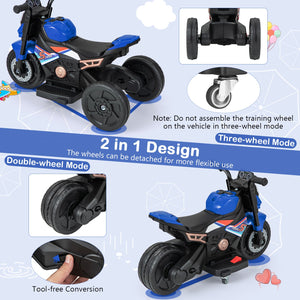 2-in-1 Kids Electric Motorcycle with Detachable Training Wheels, Headlight, and Horn Trend Times 4