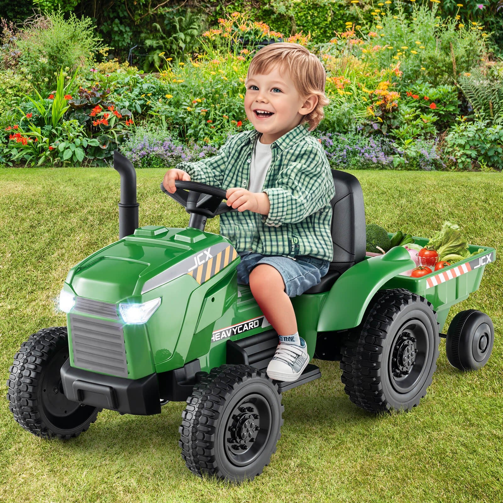2-in-1 Kids Ride-On Tractor with 12V Battery and Remote Control Toy Car Trend Times 2