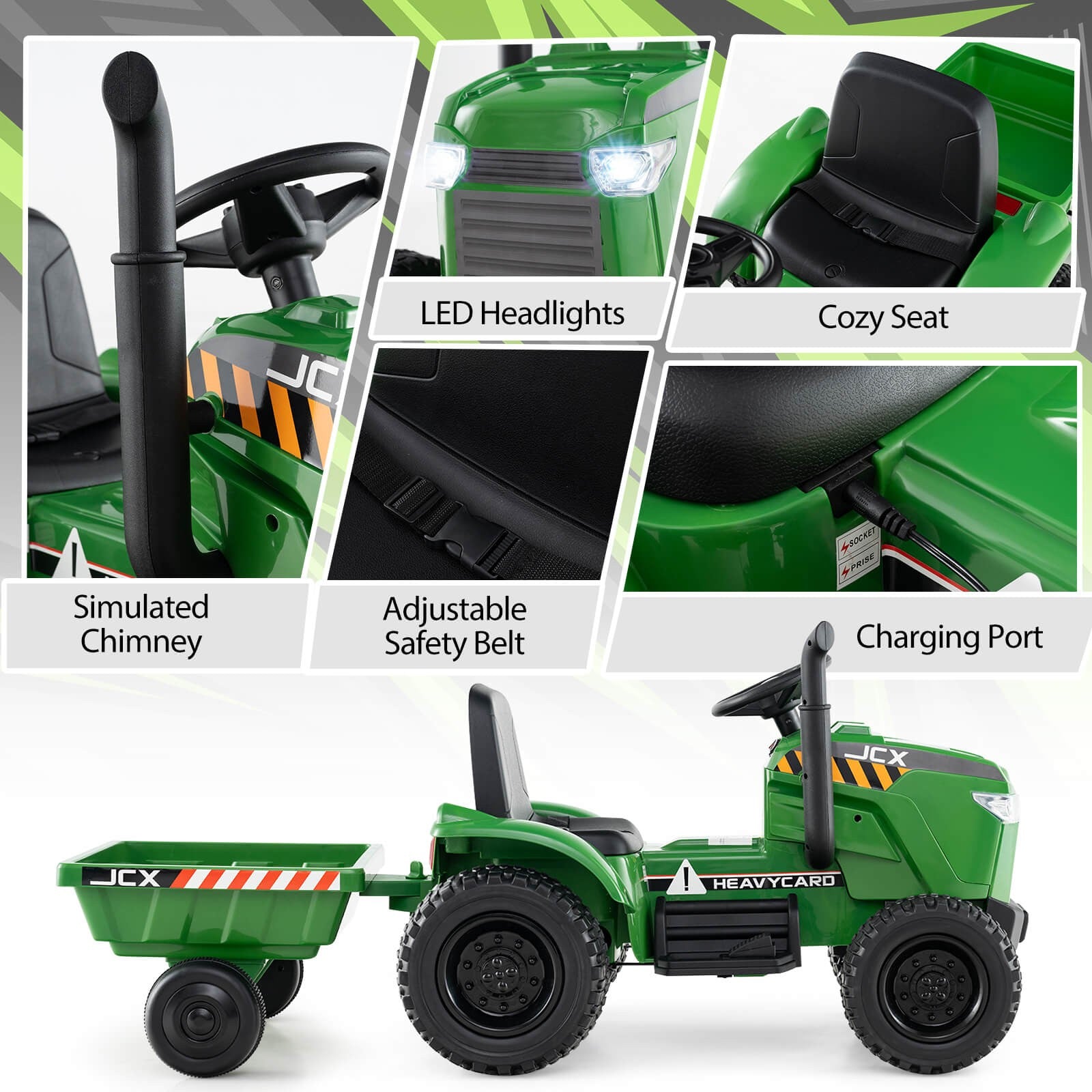 2-in-1 Kids Ride-On Tractor with 12V Battery and Remote Control Toy Car Trend Times 8