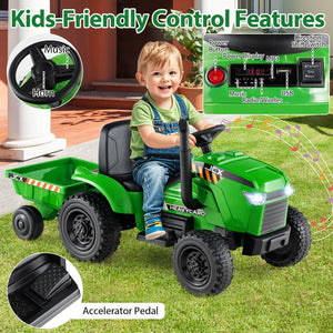 2-in-1 Kids 12V Battery-Powered Ride-On Tractor with Remote Control Trend Times 6
