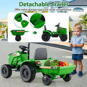 2-in-1 Kids 12V Battery-Powered Ride-On Tractor with Remote Control Trend Times 8