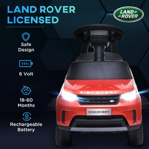 Licensed 6V Red Land Rover Ride-On Sliding Car for Kids Trend Times 5