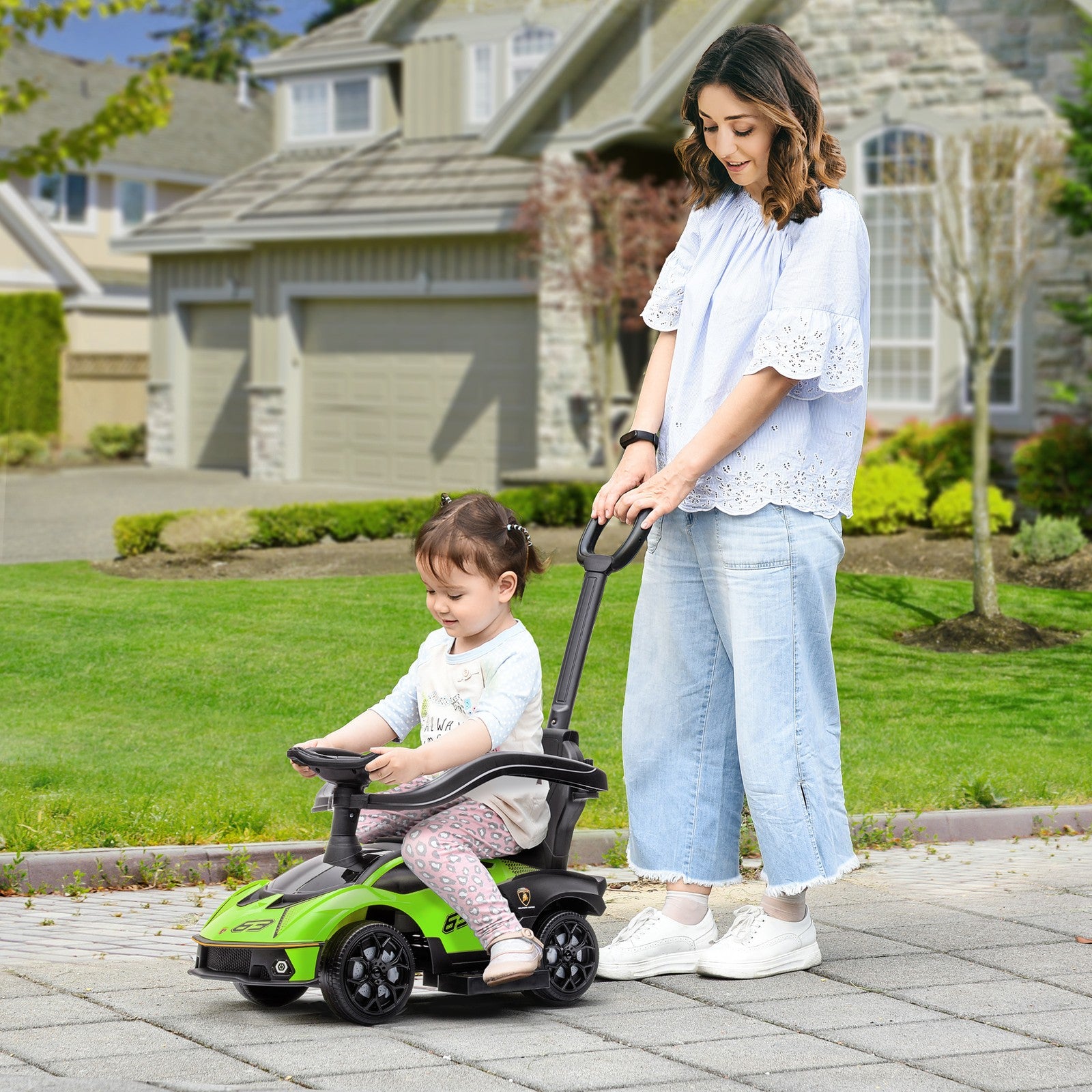 Ride-On Push Car Essenza SCV12 Licensed Toddler Sliding Manual Green Trend Times 1