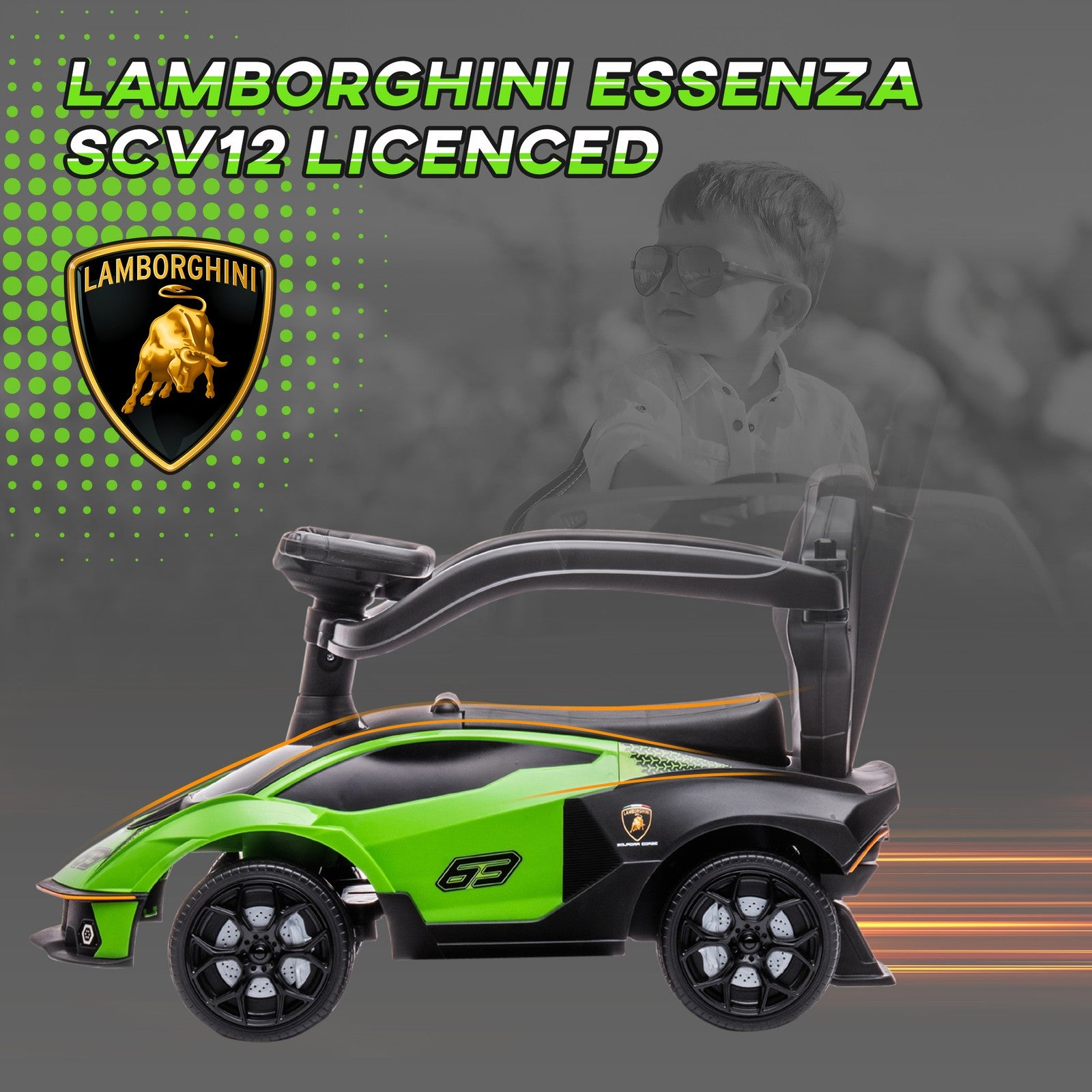 Ride-On Push Car Essenza SCV12 Licensed Toddler Sliding Manual Green Trend Times 4