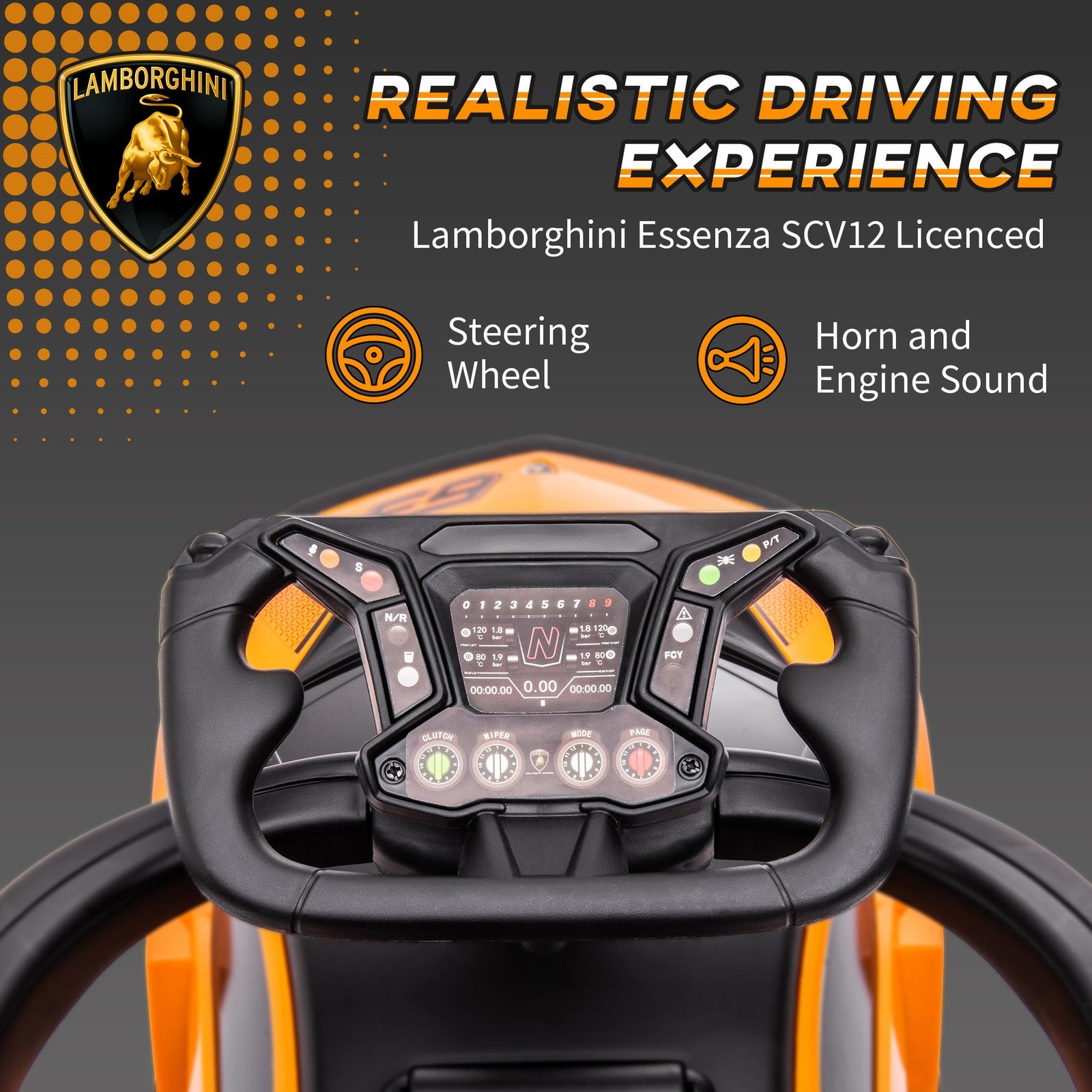 2-in-1 Ride-On Push Manual Toddler Sliding Car Orange Licensed Model SCV12 Trend Times 6