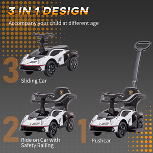 2-in-1 Licensed Toddler Ride-On Push and Sliding Car with Manual Music Features Trend Times 5