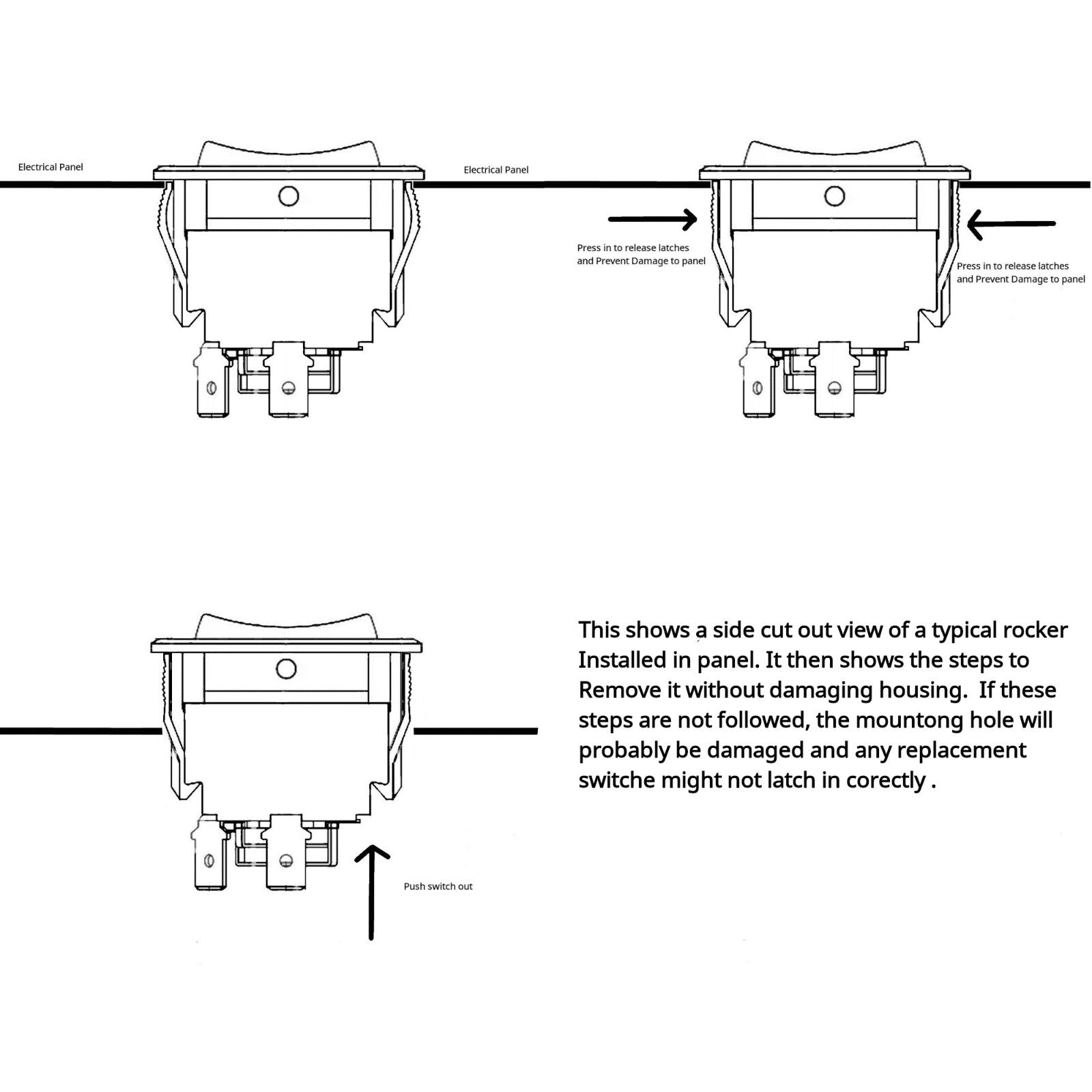 IndusTec Dynatrax Power Wheels Shifter Rocker Switches Model 00801-1775 Trend Times 6