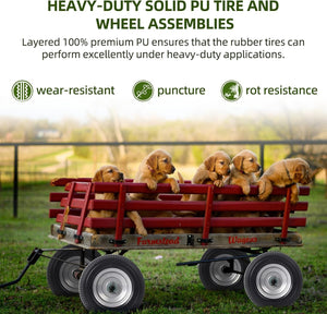 2-Pack 10-Inch Solid Wheels with Extra Bearings for Utility Equipment Trend Times 5