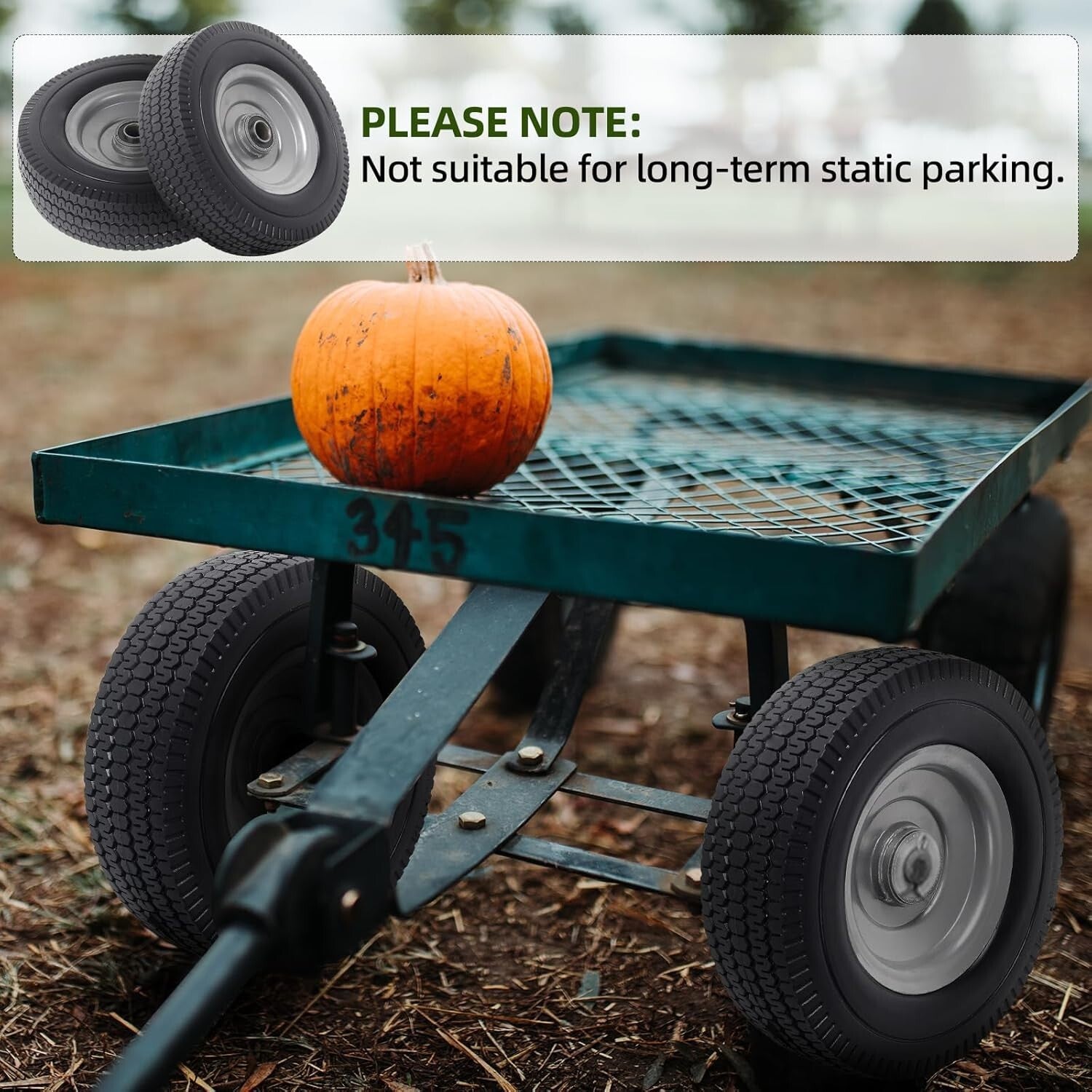 2-Pack 10-Inch Solid Wheels with Extra Bearings for Utility Equipment Trend Times 7