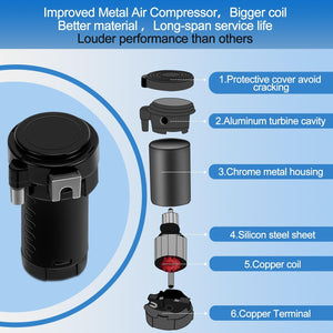 12V 150dB Loud Air Horn Kit with Air Compressor for Trucks, Boats, and Cars, 2-Pack Trend Times 3