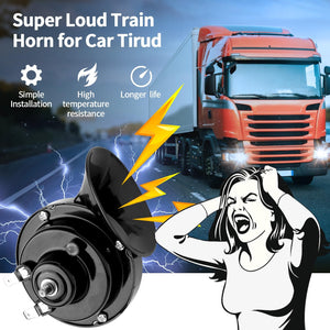 2 Pack 12V 300DB Loud Train Horns for Trucks Cars Motorcycles and Boats Trend Times 3