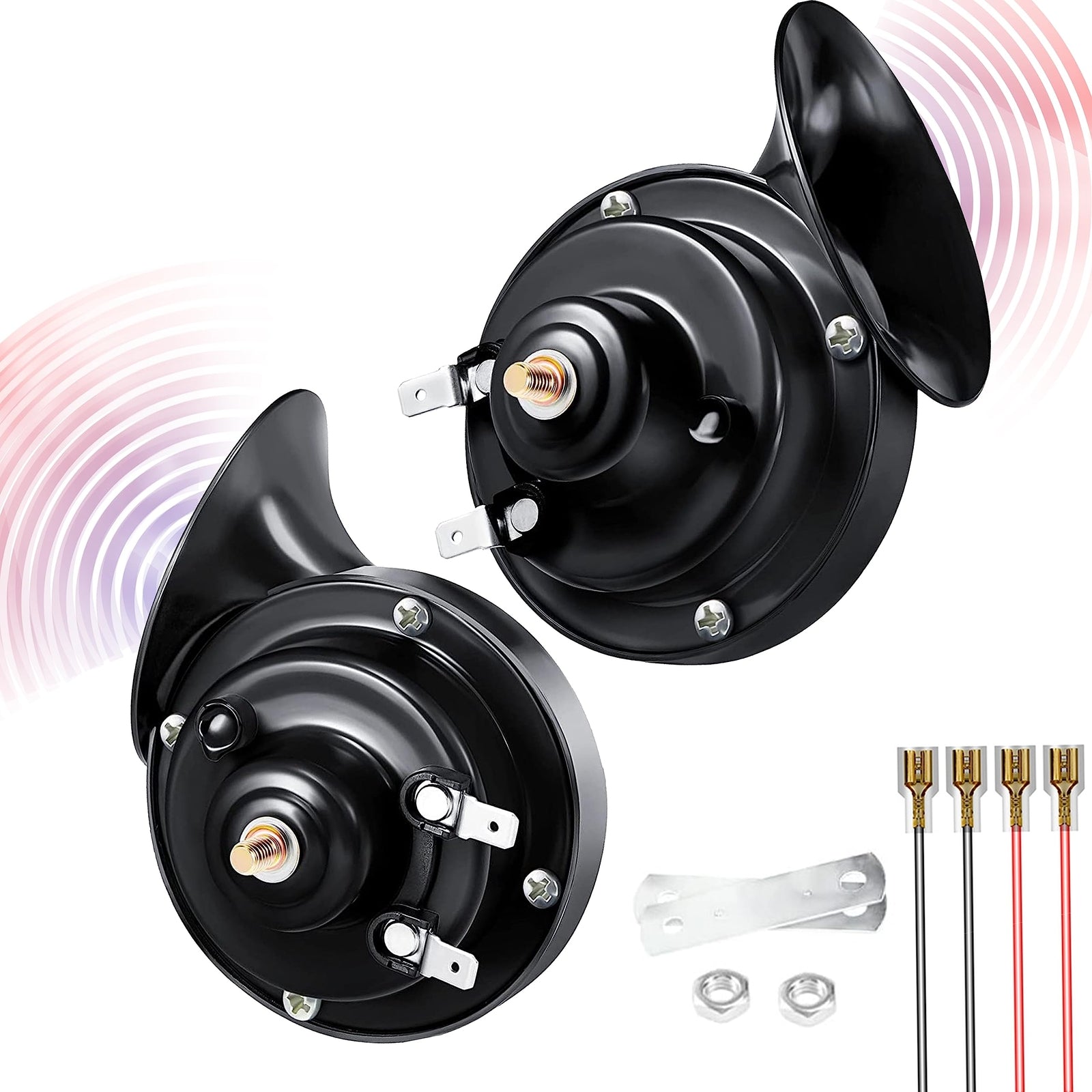 2 Pack 12V Super Loud Electric Snail Car Horns for Motorcycles and Trucks Trend Times 0
