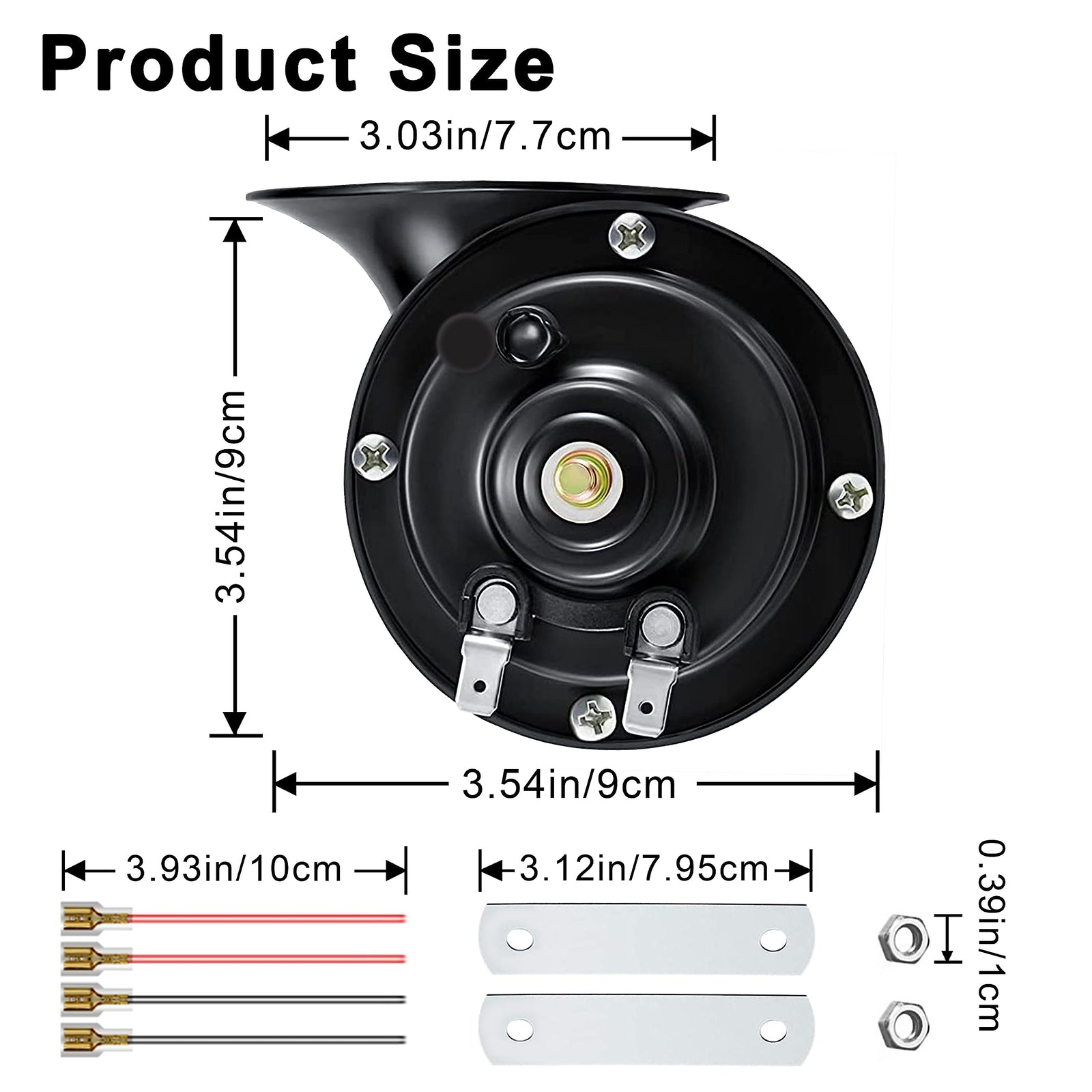 2 Pack 12V Super Loud Electric Snail Car Horns for Motorcycles and Trucks Trend Times 2