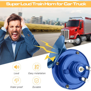 2-Pack 300dB Loud Train Horn with 12V Security Alarm Speaker Waterproof for Car Trend Times 2