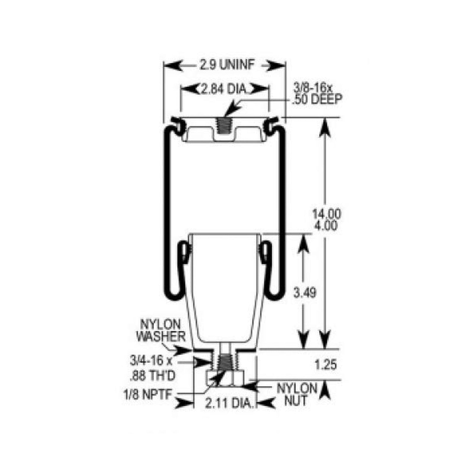 2-Pack Torque Cab Sleeper Air Spring Bags for Select Peterbilt 379 Trucks Trend Times 2