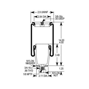 2-Pack Torque Cab Sleeper Air Spring Bags for Select Peterbilt 379 Trucks Trend Times 2