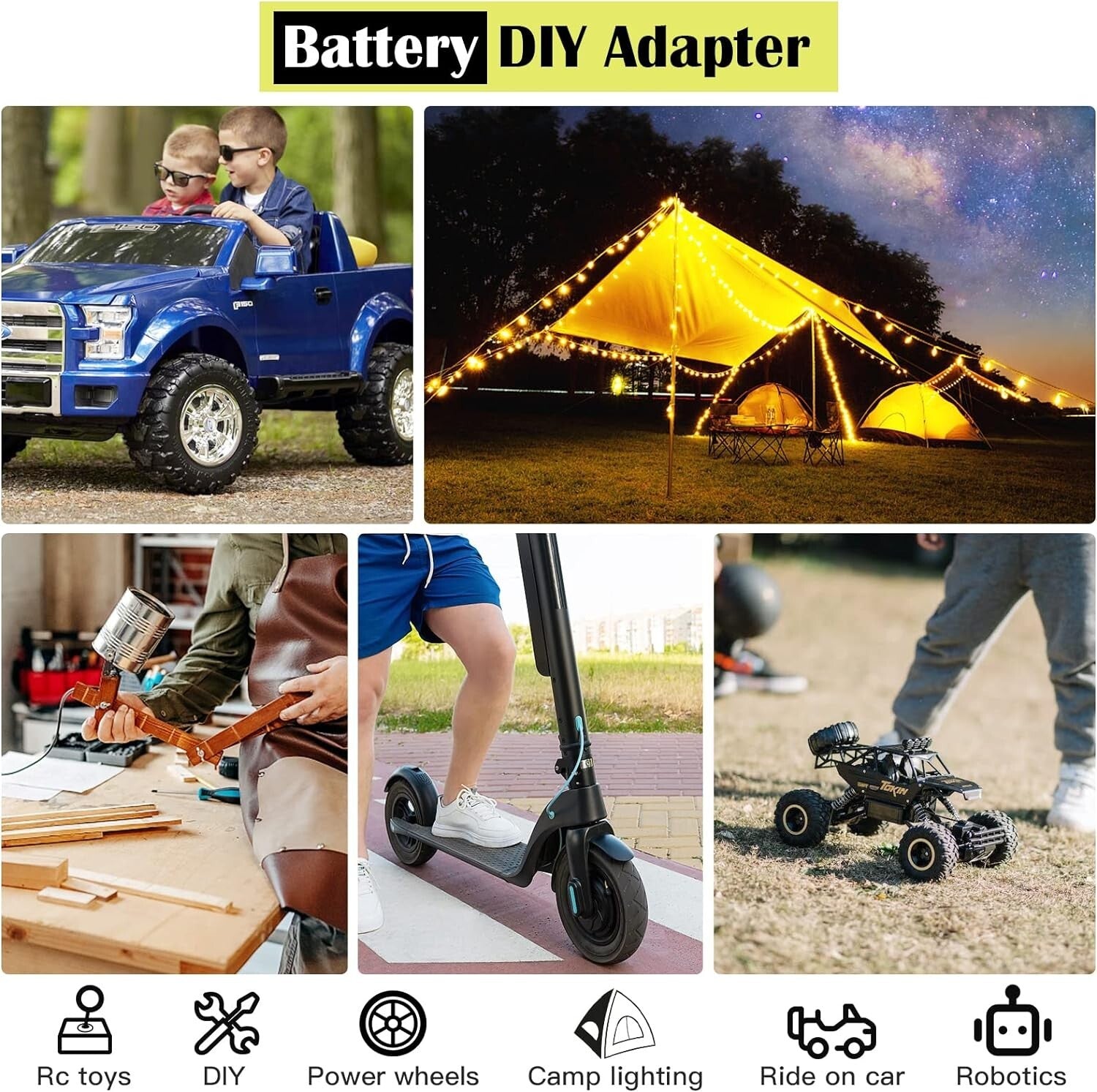 2-Pack 18V Battery Adapter with Fuses and Terminals for DIY Projects Trend Times 3
