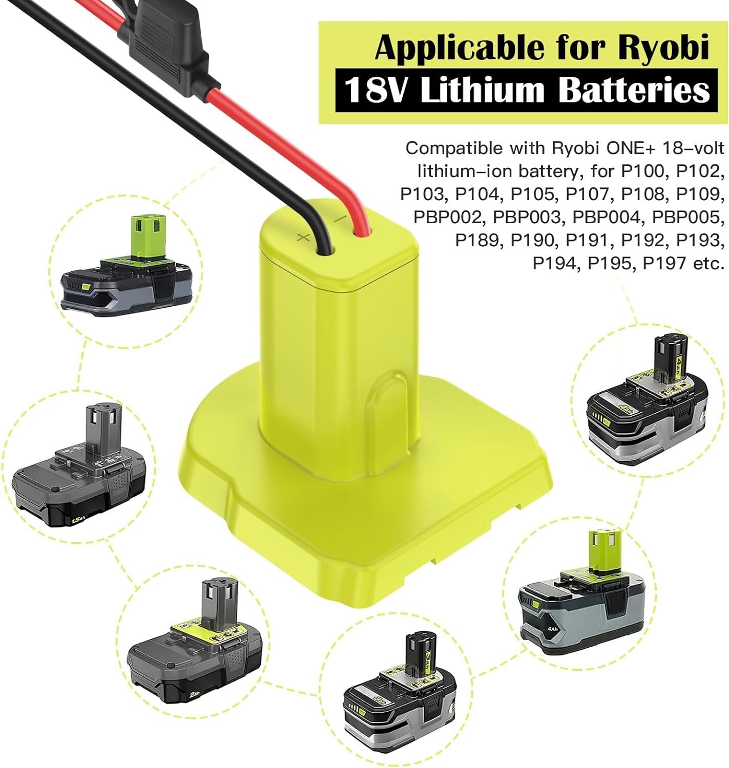 2-Pack 18V Battery Adapter with Fuses and Terminals for DIY Projects Trend Times 5