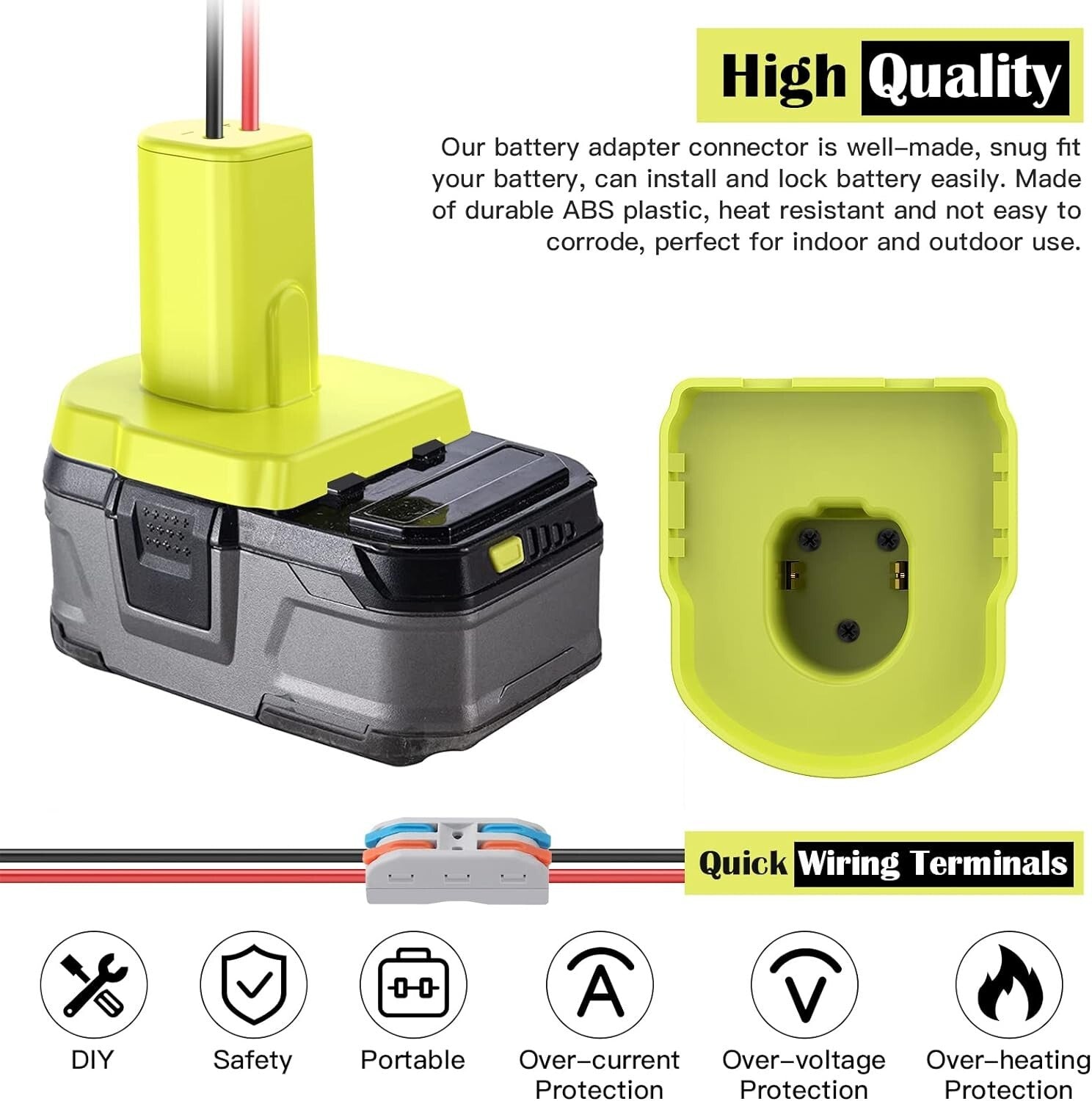 2-Pack 18V Battery Adapter with Fuses and Terminals for DIY Projects Trend Times 7