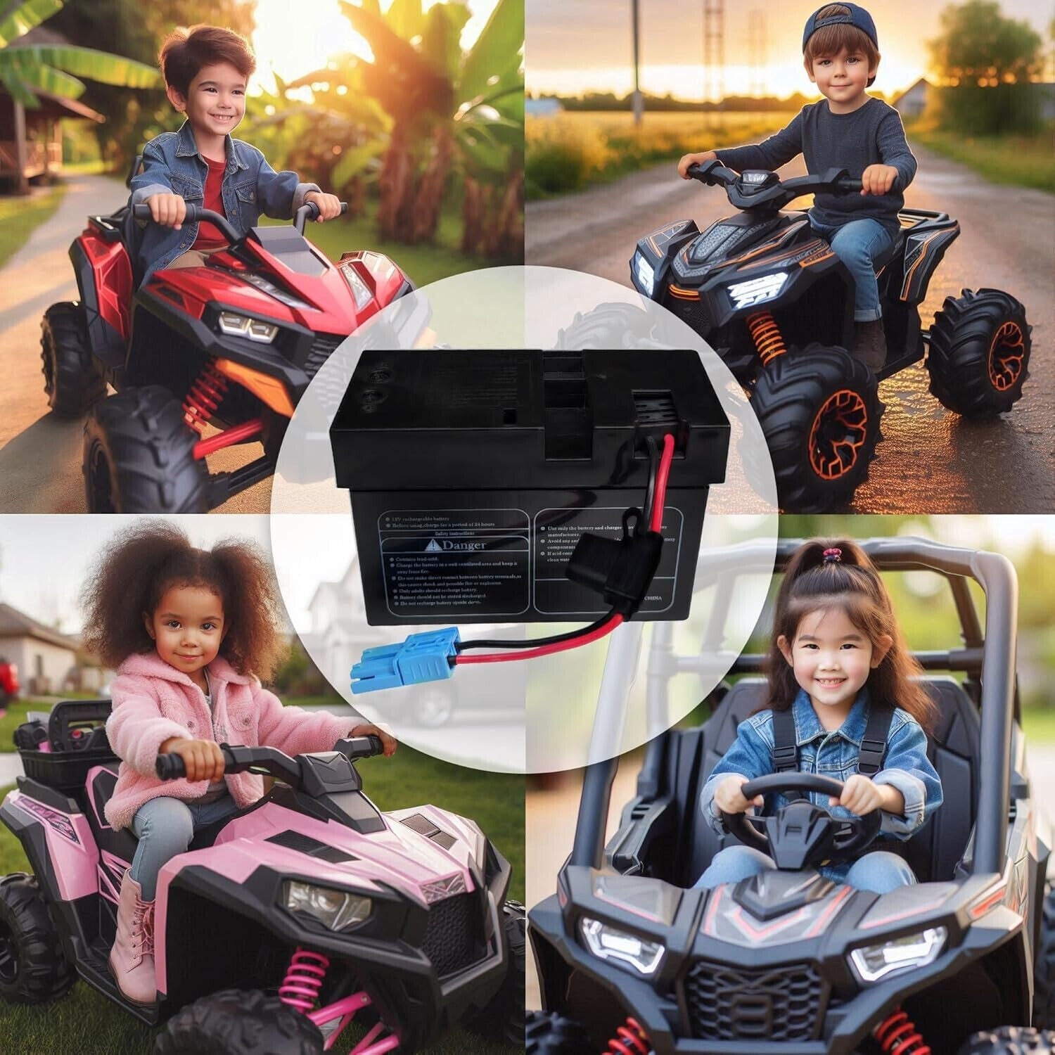 2-Pack Wire Harness and Connector with 8 Fuses for 12V SLA Battery Ride-On Cars Trend Times 5