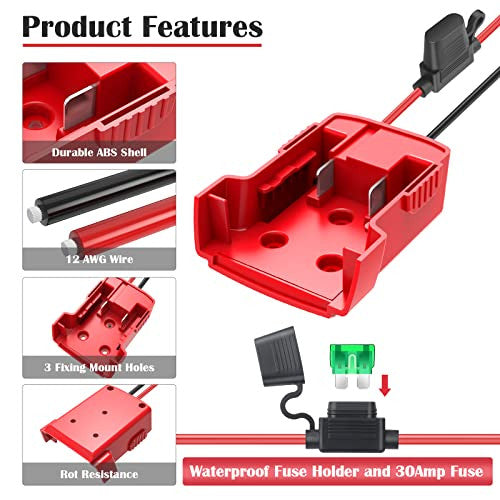 2-Pack 18V Power Wheel Battery Adapter for M18 Milwaukee Tools Trend Times 5