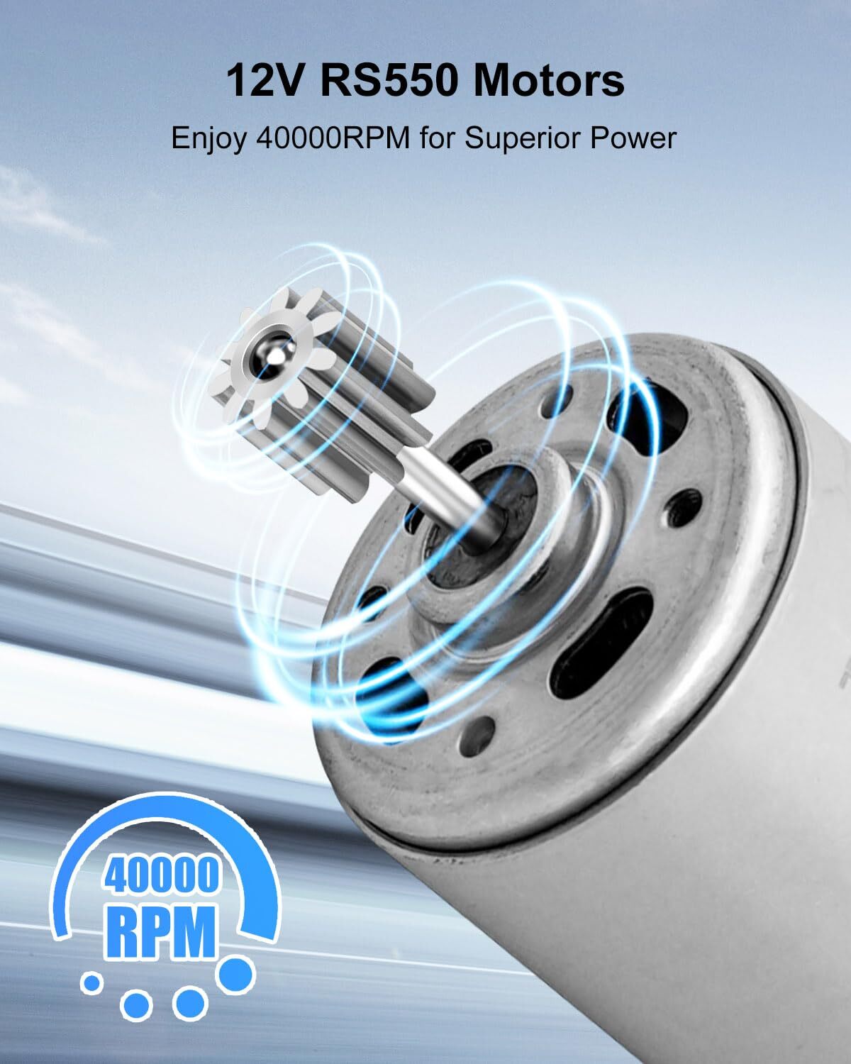 2 Pcs 12V RS550 40000RPM High-Speed Electric Drive Motor for Power Wheel Engine Trend Times 2