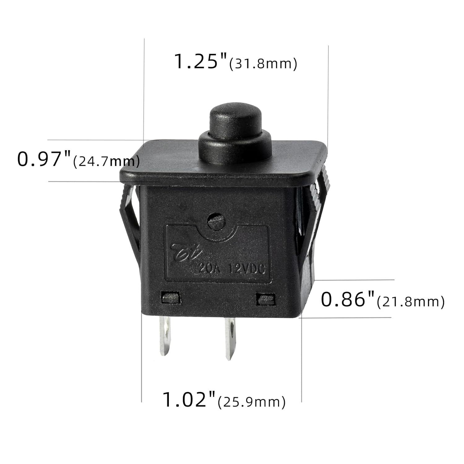 2 Pcs 12V 6V 2-Pin Plunger Type Power Wheel Foot Pedal Switch Trend Times 1