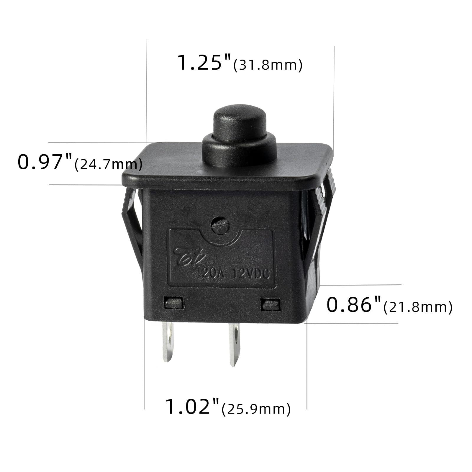 2 Pcs 6V/12V 2-Pin Plunger Type Power Wheel Foot Pedal Switch for Accelerator Control Trend Times 1