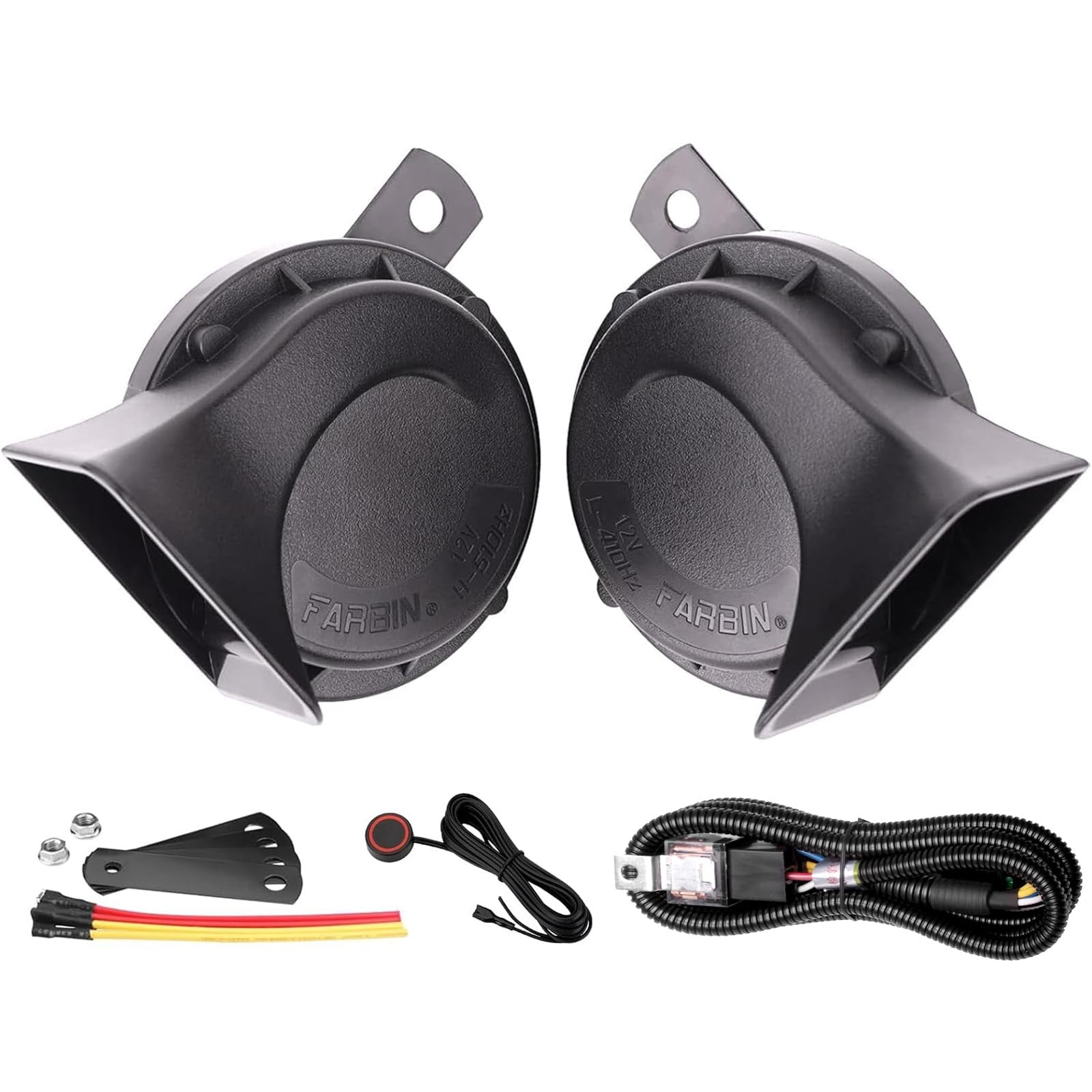 2 PCS 130dB Dual Electric Snail Air Horn for 12V Truck Waterproof Trend Times 0