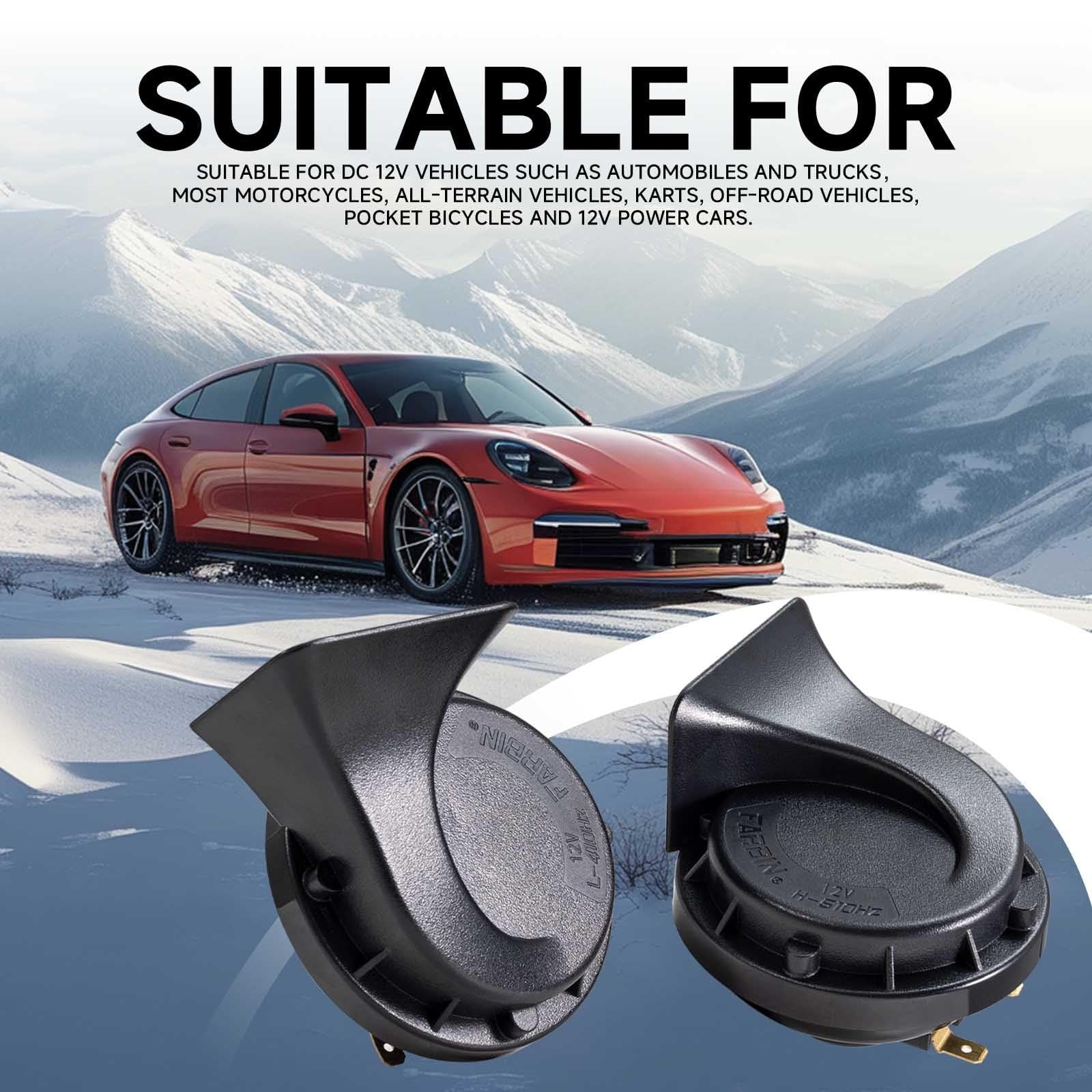 2 PCS 130dB Dual Electric Snail Air Horn for 12V Truck Waterproof Trend Times 2