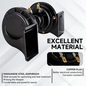 2 PCS 130dB Dual Electric Snail Air Horn for 12V Truck Waterproof Trend Times 5
