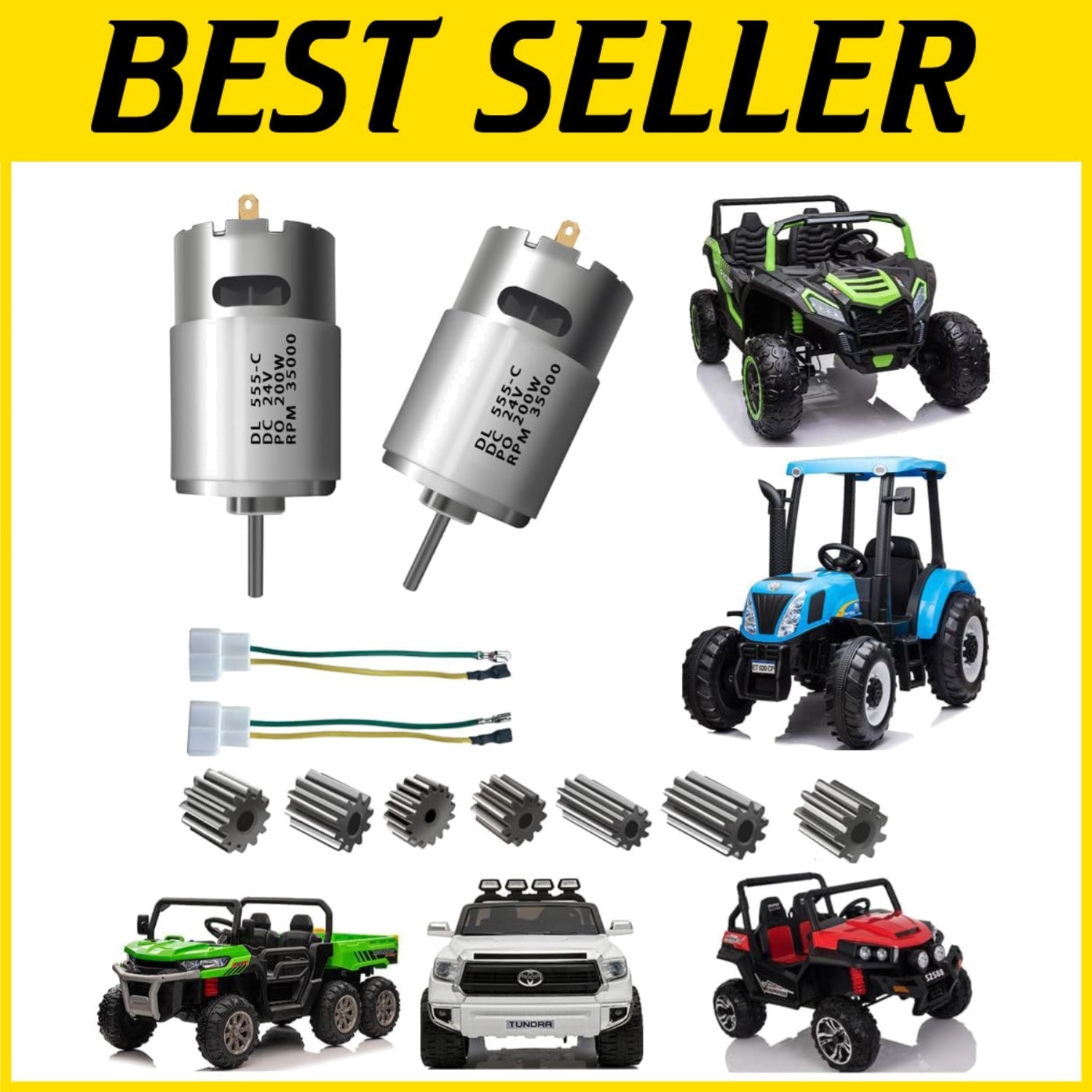 2 Pcs 24V RS555 High-Speed Electric Motor 35000 RPM Upgrade for Power Wheels Trend Times 0