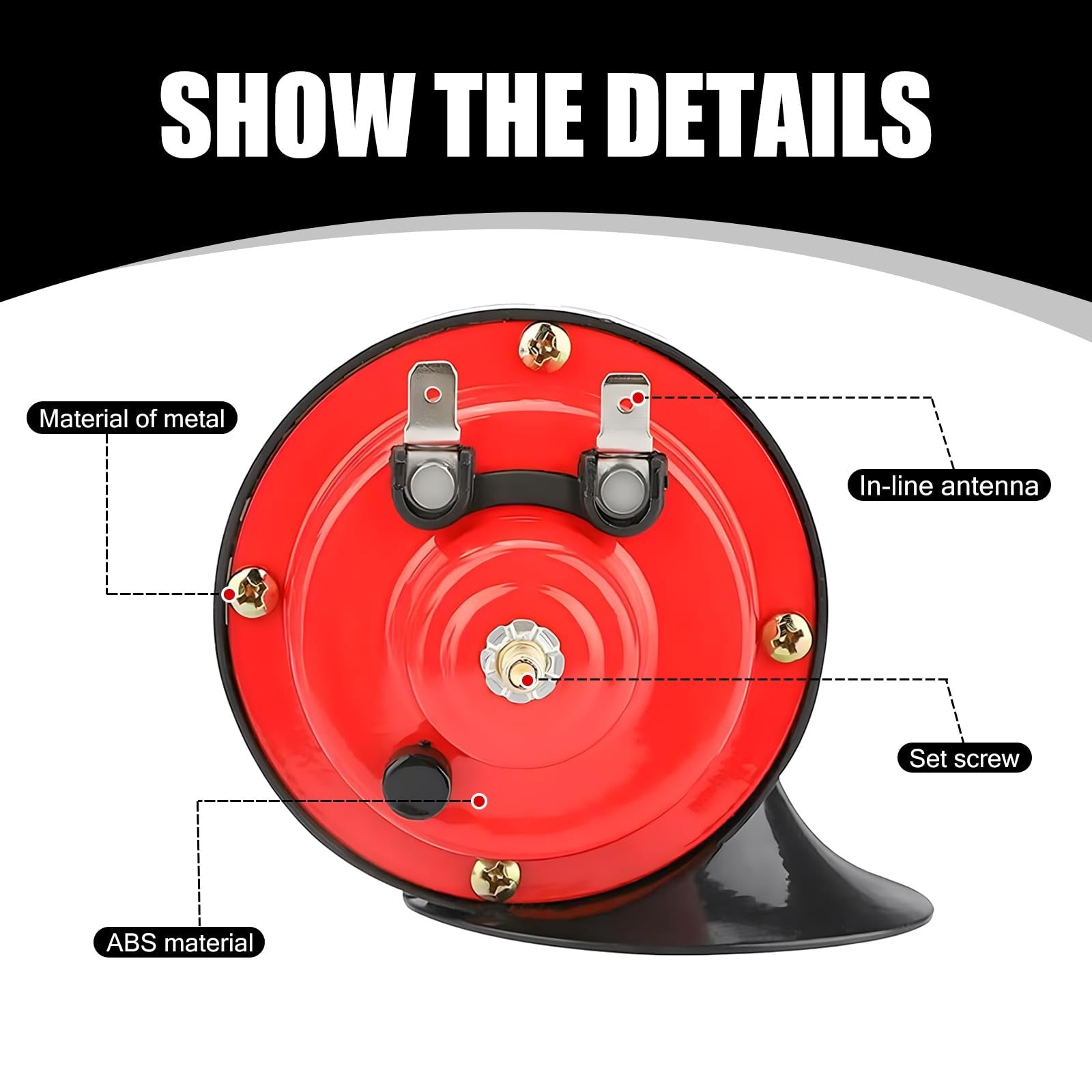 2 PCS 300DB Super Loud 12V Waterproof Electric Snail Double Train Horn Trend Times 4