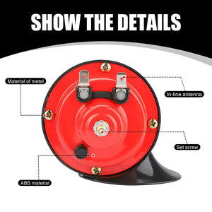 2 PCS 300DB Super Loud 12V Waterproof Electric Snail Double Train Horn Trend Times 4