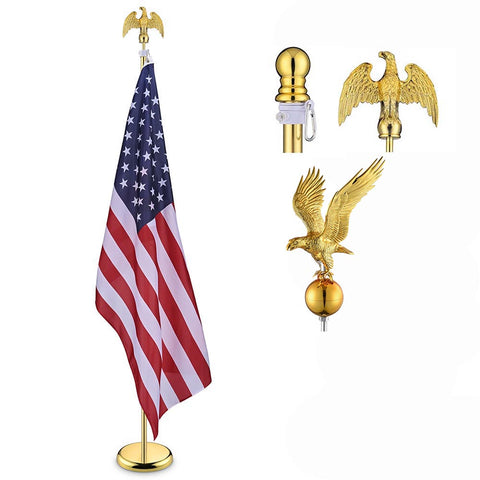 6 ft Indoor Flag Poles with Stand(Ball Eagle Options)