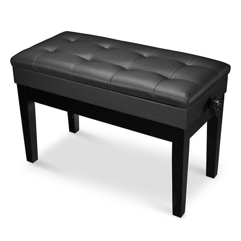 Leather Upholstered Piano Bench Seat Adjustable Height