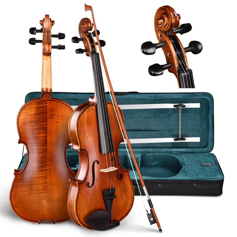 BV200A 4/4 Full Size Maple Wood Student Violin with Bow Case